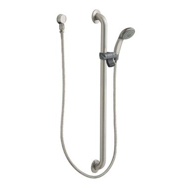 Click here to see Moen 52136GBM25CBN Moen 52136GBM25CBN Commercial Classic Brushed Nickel Slide Bar/Grab Bar Shower