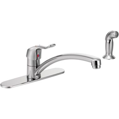 Click here to see Moen 8717 Moen M-Dura Single-Handle Kitchen Faucet w/ Side Spray, Chrome - 8717