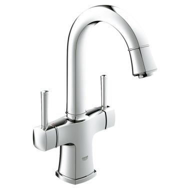 Click here to see Grohe 21108000 GROHE 21108000 Grandera One-Hole Two-Handle Bathroom Faucet - Starlight Chrome