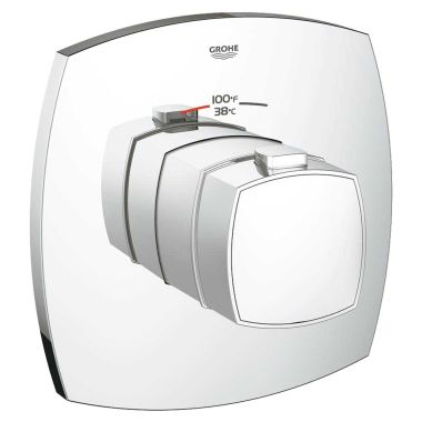Click here to see Grohe 19940000 GROHE 19940000 Grandera Custom Shower Thermostatic Valve Trim, Chrome