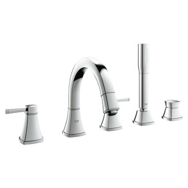 Click here to see Grohe 19919000 GROHE 19919000 Chrome Grandera Series Roman Tub Faucet With Spray
