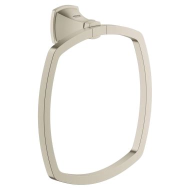 Click here to see Grohe 40630EN0 Grohe Grandera 8-Inch Wall Mounted Towel Ring, Starlight Finish, Brushed Nickel - 40630EN0