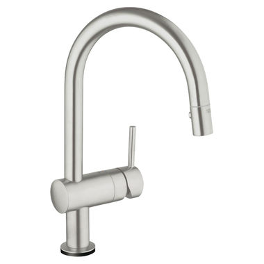 Click here to see Grohe 31359DC0 GROHE Minta Series One Handle Kitchen Touch Faucet - Supersteel Infinity - 31359DC0