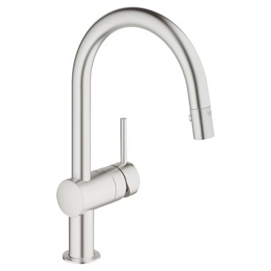 Click here to see Grohe 31378DC0 GROHE 31378DC0 Minta Pullout Spray Kitchen Faucet SuperSteel Infinity