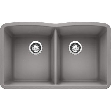 Click here to see Blanco 440183 Blanco 440183 Diamond Metallic Gray Equal Double Bowl Undermount Sink