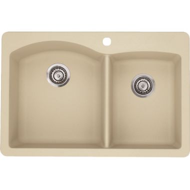 Click here to see Blanco 441216 Blanco 441216 Diamond Silgranit II Dual Mount 1-3/4 Bowl Sink (Biscotti)