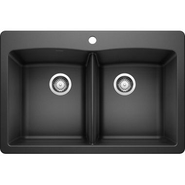 Click here to see Blanco 440220 Blanco 440220 Diamond Silgranit Dual Mount Equal Double-Bowl Sink (Anthracite)