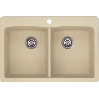 Click here to see Blanco 441217 Blanco 441217 Diamond Silgranit Dual Mount Equal Double-Bowl Sink (Biscotti)