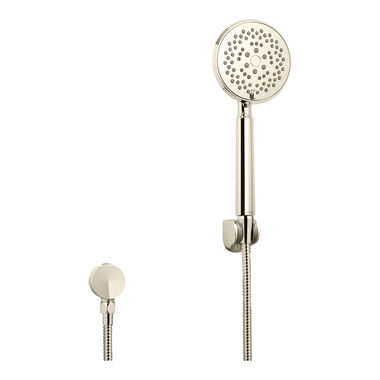 Click here to see Toto TS400FL55#PN TOTO Transitional Collection Series B 4in Multi-Spray Hand Shower with Rubber Nozzles, 2.0 GPM, Polished Nickel - TS400FL55#PN