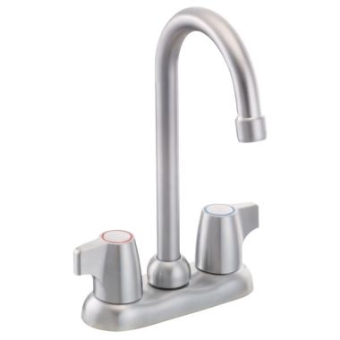 Click here to see Moen 4903BC Moen 4903BC Chateau Two Handle High Arc Bar Faucet, Brushed Chrome