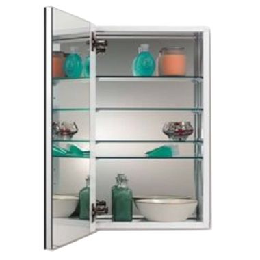 Click here to see Jensen 52WH344DPF Jensen Metro Deluxe White 35in Medicine Cabinet with Flat Mirror, Adjustable Glass Shelves - 52WH344DPF 