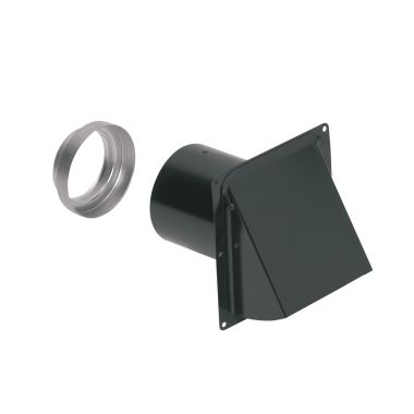 Click here to see Broan 885BL Broan-NuTone Steel Wall Cap For 3-Inch and 4-Inch Round Duct, Black - 885BL