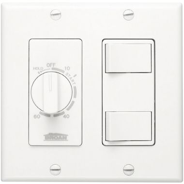 Click here to see Broan 64W BROAN-NUTONE 64W FAN/LIGHT CONTROL W/ OFF DELAY 4 AMPS 120V WHITE