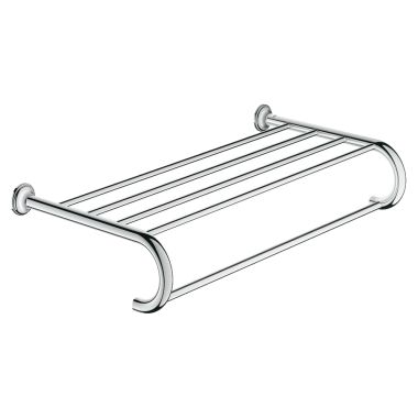 Click here to see Grohe 40660000 Grohe Essentials Multi-Towel Rack with Towel Bar, Round, Curved Design, Starlight Chrome - 40660000