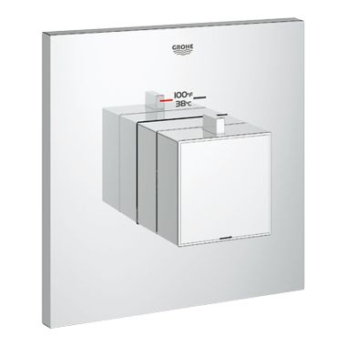 Click here to see Grohe 19928000 Grohe GrohFlex Cosmo Square Custom Shower Thermostatic Valve Trim, Lever Handle, StarLight Chrome - 19928000