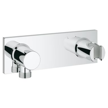 Click here to see Grohe 27621000 GROHE 27621 Grohtherm F Wall-Shower Union With Integrated Shower Holder - StarLight Chrome