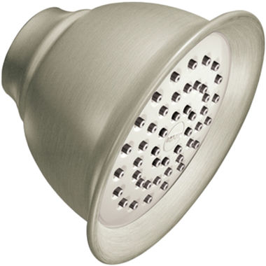 Click here to see Moen 6302BN Moen Moenflo 4-3/8” Single-Spray Function Shower Head, Round, Fixed-Mount, 2.5 GPM, Brushed  Nickel - 6302BN