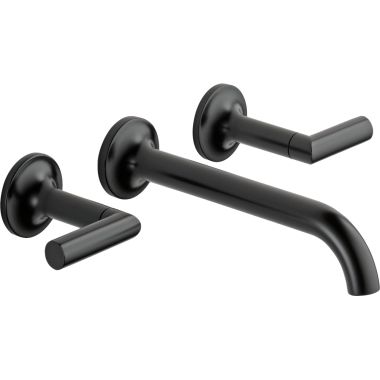 Click here to see Brizo 65875LF-BL Brizo 65875LF-BL Odin Two-Handle Widespread Wall-Mounted Lavatory Faucet