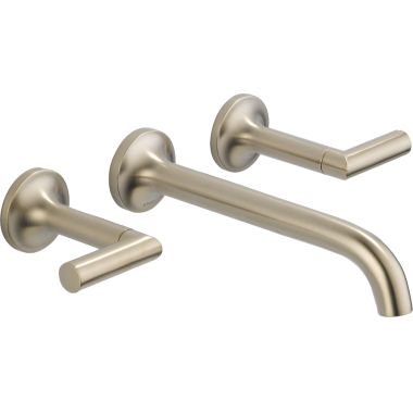 Click here to see Brizo 65875LF-BN Brizo 65875LF-BN Odin Two-Handle Widespread Wall-Mounted Lavatory Faucet