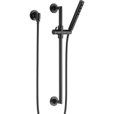 Click here to see Brizo 88775-BL Brizo Odin Single-Function Hand Shower with H2Okinetic, Slide Bar, WaterSense, 1.75 GPM, Matte Black - 88775-BL