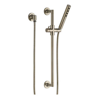Click here to see Brizo 88775-BN Brizo Odin Single-Function Hand Shower with H2Okinetic, Slide Bar, WaterSense, 1.75 GPM, Brilliance Brushed Nickel - 88775-BN