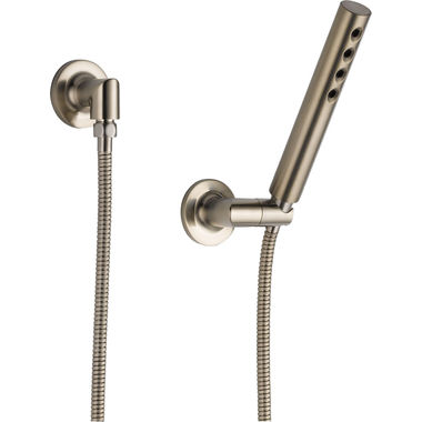 Click here to see Brizo 88875-BN Brizo Odin Single-Function Wall-Mount Hand Shower with H2Okinetic, Stretchable Hose 1.75 GPM, Brilliance Brushed Nickel - 88875-BN