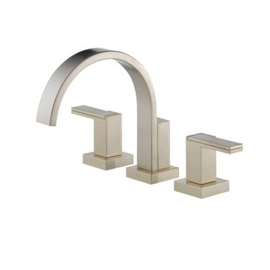 Click here to see Brizo T67380-BNLHP Brizo Siderna Two-Handle Deck-Mount Roman Tub Faucet Trim, 3-Hole, Less Handles, Brilliance Brushed Nickel - T67380-BNLHP