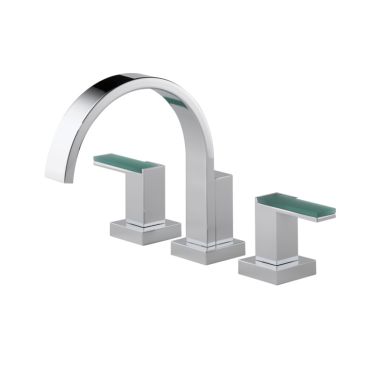 Click here to see Brizo T67380-PCLHP Brizo Siderna Two-Handle Deck-Mount Roman Tub Faucet Trim, 3-Hole, Less Handles, Polished Chrome - T67380-PCLHP