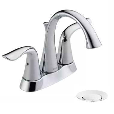 Click here to see Delta 2538-MPU-DST Delta Lahara Two-Handle Centerset Bathroom Faucet with Metal Pop-Up, DIAMOND Seal, Lever Handles, 1.2 GPM, Chrome - 2538-MPU-DST