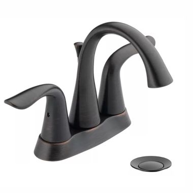 Click here to see Delta 2538-RBMPU-DST Delta Lahara Two-Handle Centerset Bathroom Faucet with Metal Pop-Up, DIAMOND Seal, Lever Handles, 1.2 GPM, Venetian Bronze - 2538-RBMPU-DST