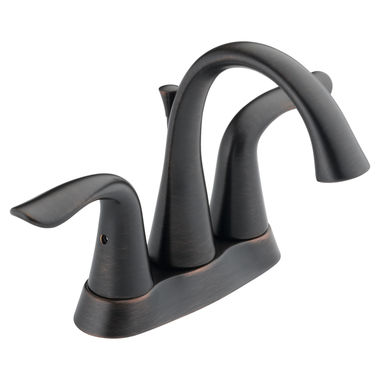Click here to see Delta 2538-RBTP-DST Delta Lahara Two-Handle Centerset Bathroom Faucet with Drain, DIAMOND Seal, Tract-Pack, Lever Handles, 1.2 GPM, Venetian Bronze - 2538-RBTP-DST