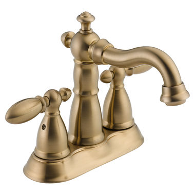 Click here to see Delta 2555-CZMPU-DST Delta Victorian Hook Spout Champagne Bronze Lavatory Faucet for 4