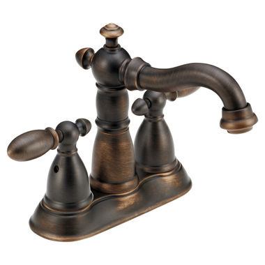 Click here to see Delta 2555-RBMPU-DST Delta Victorian Hook Spout Venetian Bronze Lavatory Faucet for 4