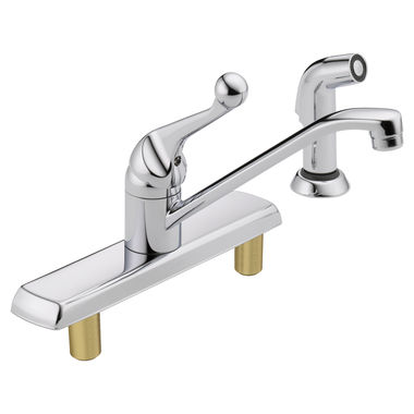 Click here to see Delta 420LF Delta Classic Single-Handle Kitchen Faucet w/ Side Spray, Chrome - 420LF