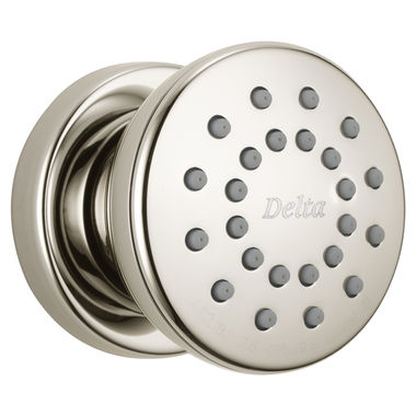 Click here to see Delta 50102-PN Delta 2-7/16in Surface-Mount Solid Brass Body Spray with Touch-Clean Nubs, 1/2in Rough-In, 1.75 GPM, Polished Nickel - 50102-PN