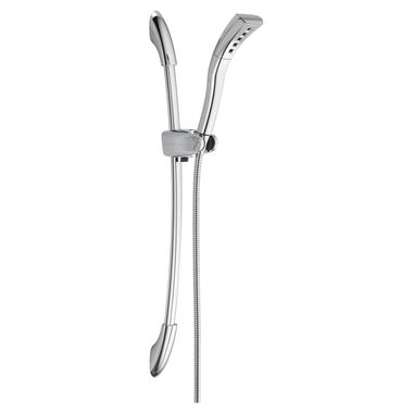 Click here to see Delta 51205 Delta 2 GPM 24in Slide Bar Hand Shower with H2Okinetic Technology, Dual Check Valves, WaterSense Certified,  Chrome - 51205