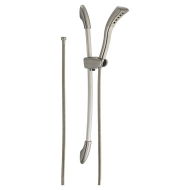 Click here to see Delta 51205-SS Delta 51205-SS Stainless Steel Ribbon Slide Bar Hand Shower
