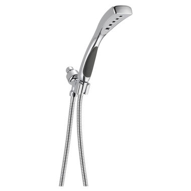Click here to see Delta 54411-PK Delta Single-Setting H2Okinetic ABS Hand Shower with Shower Mount and 60in Metal Stretchable Hose, 2.0 GPM, Chrome - 54411-PK