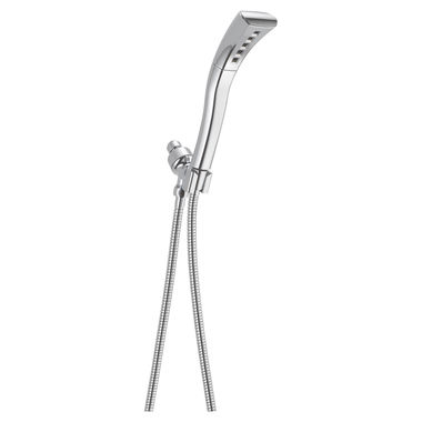 Click here to see Delta 54421-PK Delta H2Okinetic Single-Setting Wall-Mount Hand Shower with Metal Stretchable Hose, 1.75 GPM, Dual-Check Valves, Lumicoat Chrome - 54421-PK