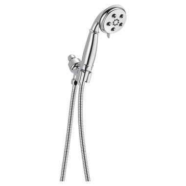Click here to see Delta 54433-PK Delta H2Okinetic 3-Setting Hand Shower with Adjustable Shower Mount and Stretchable Metal Hose, 1.75 GPM, WaterSense, Chrome - 54433-PK