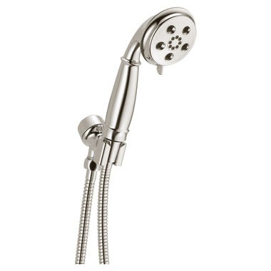 Click here to see Delta 54433-PN-PK Delta 54433-PN-PK H2Okinetic 3-Setting Shower Mount Hand Shower, Polished Nickel