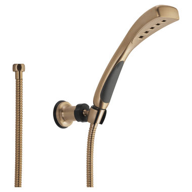Click here to see Delta 55411-CZ Delta Universal Showering H2Okinetic Single-Setting Wall Mount Hand Shower, 2.0 GPM, Champagne Bronze - 55411-CZ