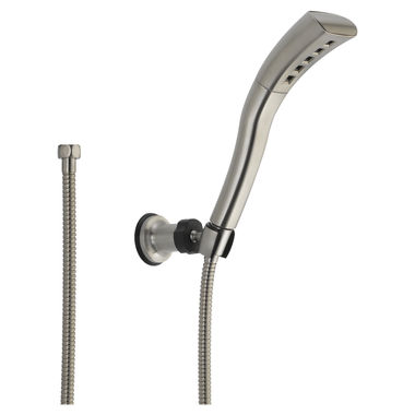 Click here to see Delta 55421-SS Delta Universal Showering H2Okinetic Single-Setting Wall Mount Hand Shower, 1.75 GPM, Stainless - 55421-SS