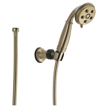 Click here to see Delta 55433-CZ Delta Universal Showering H2Okinetic Three-Setting Wall Mount Hand Shower, 1.75 GPM, Champagne Bronze -55433-CZ