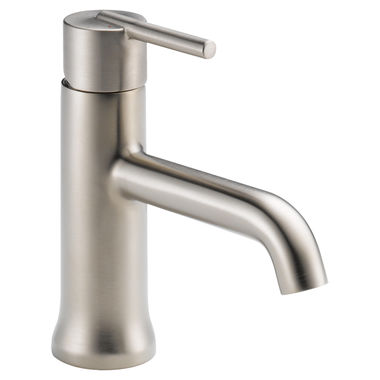 Click here to see Delta 559LF-SSTP Delta Trinsic Tube Spout Stainless Lavatory Faucet with Escutcheon, With Pop-Up, 1.2 GPM, Single-Handle, Lever Handle, Tract Pack - 559LF-SSTP