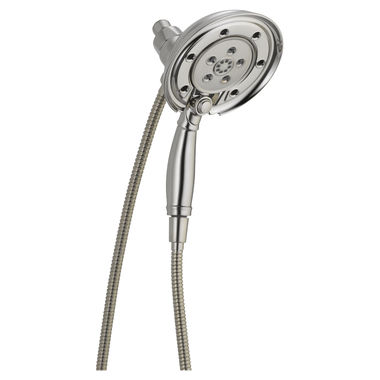 Click here to see Delta 58471-SS-PK Delta Universal Showering 2.5 GPM In2ition 4-Setting Two-In-One Shower with H2Okinetic Technology, MagnaTite Docking, Stainless - 58471-SS-PK