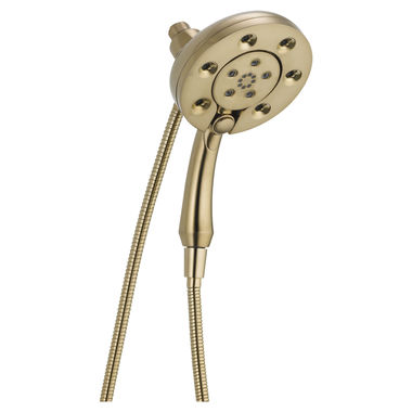 Click here to see Delta 58472-CZ Delta In2ition 4-Setting 2.5 GPM Two-In-One Shower with H2Okinetic Technology, MagnaTite Docking, Push Button Selection, Champagne Bronze - 58472-CZ