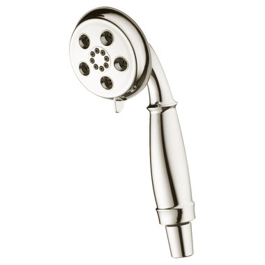 Click here to see Delta 59433-PN-PK Delta H2Okinetic Three-Setting Hand Shower with Dual Check Valves, WaterSense, ADA, 1.75 GPM, Polished Nickel - 59433-PN-PK