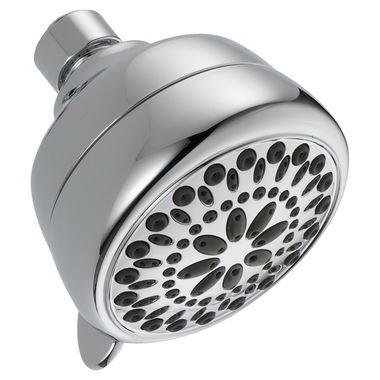 Click here to see Delta 75760 Delta Universal Showering 2.5 GPM 7-Setting Shower Head, 3-3/8in x 3-3/8in x 3-3/8in, Touch-Clean Spray Nozzle, Chrome - 75760
