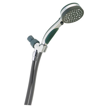 Click here to see Delta 75810 Delta 9-Setting Arm Mount Hand Shower with Touch-Clean Nozzles, Push Button Selection, 2.5 GPM, Chrome - 75810